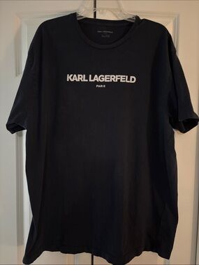 Karl Lagerfeld Black Short-Sleeve Logo Tee